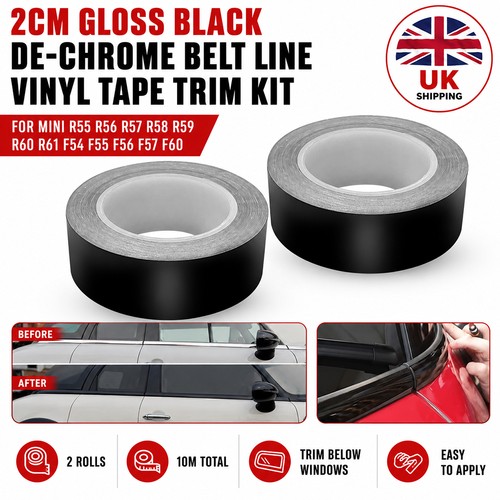2cm 10m gloss black vinyl - 2cm,
